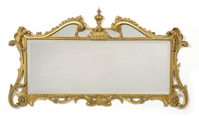 Lot 1476 - An Early 19th Century Giltwood and Gesso Overmantel Mirror, the rectangular plate contained...