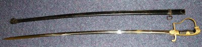 Lot 166 - A German Third Reich Naval Sword, the 89cm single edge fullered steel blade stamped with...