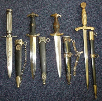 Lot 174 - Four Copies of German Third Reich Daggers, with scabbards