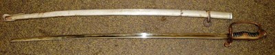 Lot 188 - A Japanese Police Officer's Sword, with 72cm close plated fullered steel blade, the brass hilt...