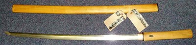 Lot 189 - A Japanese Shinto Katana, the 69.5cm steel blade signed on both sides of the tang (with...