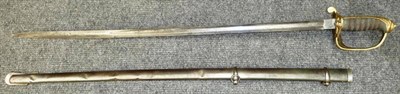 Lot 208 - A Victorian 1845 Pattern Infantry Officer's Sword, the 82cm single edge fullered steel blade etched