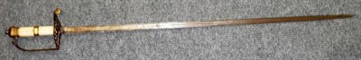 Lot 210 - A Georgian Officer's Spadroon, with 81cm single edge fullered steel blade, the gilt hilt with...