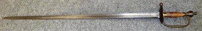 Lot 212 - A Georgian Officer's Sword, the 79cm single edge fullered steel blade bearing traces of...