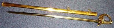 Lot 223 - An Indian Copy of an 1857 Pattern Royal Engineers Officer's Sword, with 83.5cm steel blade, pierced