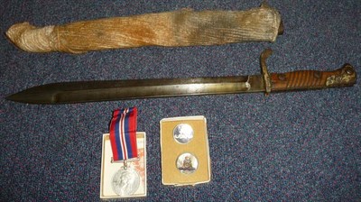 Lot 232 - A German 1898/05 Butcher Bayonet, Second Pattern, the blade stamped WAFFENFABRIK MAUSER A.G....