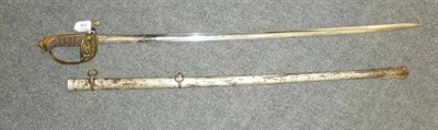 Lot 233 - A Victorian 1854 Pattern Infantry Officer's Sword, the 82cm single edge fullered steel blade etched