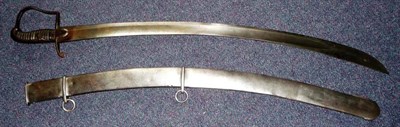 Lot 235 - A British 1796 Pattern Light Cavalry Officer's Sword by Osborn, the 82cm single edge broad fullered