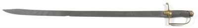 Lot 236 - A Light Cavalry Sword of 1788 Type, with 90cm single edge plain hatchet tip steel blade, brass...