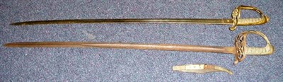 Lot 270 - A Victorian 1827 Pattern Infantry Officer's Sword, the 82cm single edge steel blade etched with...