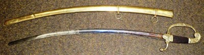 Lot 275 - A 19th Century French Sabre for a Boy, the 47cm half blued curved steel blade etched and gilt...