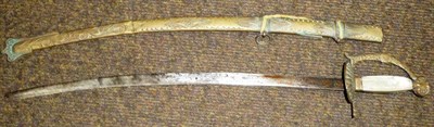 Lot 276 - A 19th Century French Sword for a Boy, the 40cm steel blade with traces of blued decoration,...