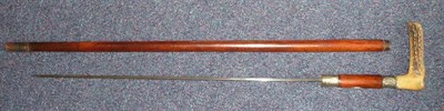 Lot 286 - An Edwardian Swordstick, the square section stiletto blade stamped C & R Lockwood, with malacca...