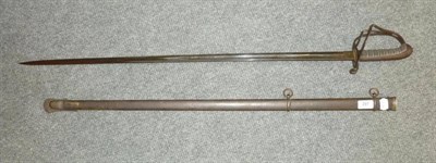 Lot 297 - A Victorian 1821 Pattern Artillery Officer's Sword, the 87cm single edge fullered steel blade...