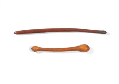 Lot 317 - A 19th Century Australian Aborigine Pole Type Club, of slender cylindrical form, carved with...