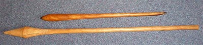 Lot 335 - An Australian Aborigine Wood Club, with pointed ovoid head and cylindrical haft, the light...