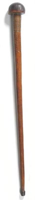 Lot 363 - A Zulu Chief's Walking Stick, of dense hardwood, with domed mushroom type pommel, the upper section