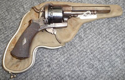 Lot 486 - A 19th Century French Pinfire Six Shot Revolver, the 10cm octagonal steel barrel stamped CANONACIER