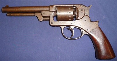 Lot 501 - A Starr Arms Company Percussion Cap Double Action Six Shot Revolver, with 15cm steel barrel,...