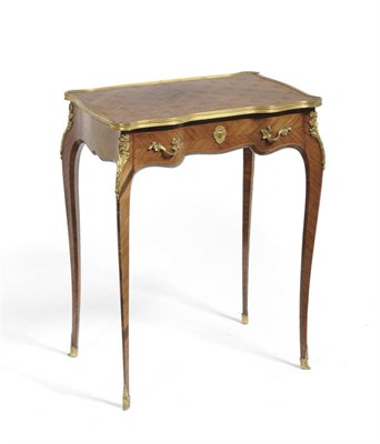 Lot 1511 - A Louis XV Style Kingwood and Gilt Metal Side Table, late 19th century, the serpentine brass...