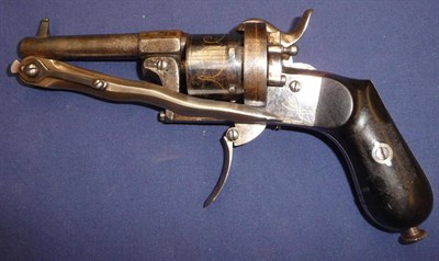 Lot 509 - A 19th Century Belgian Pinfire Six Shot Revolver, the 7.5cm steel barrel stamped A LIEGE ARENDT...