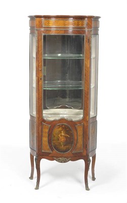 Lot 1512 - A Louis XV Style Rosewood, Parquetry and Gilt Metal Display Cabinet, circa 1900, the serpentine...