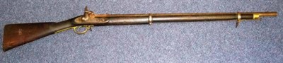 Lot 522 - A 19th Century Indian Sepoy Percussion Cap Musket, the 81cm steel barrel stamped...