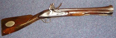 Lot 524 - An Early 19th Century Flintlock Blunderbuss by Tate, London, the 38cm steel two stage barrel...