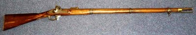 Lot 525 - A Victorian 1858 Tower Percussion Cap Three Band Musket, the 99cm steel barrel with Ordnance...