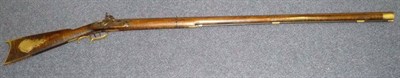 Lot 528 - A 19th Century Kentucky Type Percussion Cap Rifle, with 104cm octagonal steel barrel, maple...