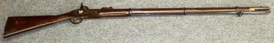 Lot 540 - A Victorian 1853 Pattern Tower Three Band Percussion Cap Rifle, the 99cm steel barrel with...