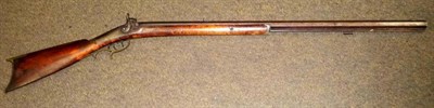 Lot 546 - A 19th Century American Percussion Cap Rifle, the 84cm steel barrel stamped W.T.McCOY, the side...