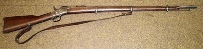 Lot 549 - A Remington Rolling Block Rifle, the 89cm steel barrel with hinged ladder rearsight, the tang...