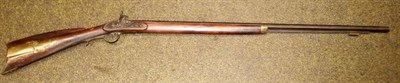 Lot 553 - A 19th Century American Percussion Cap Rifle, with 91cm octagonal steel barrel, walnut half...