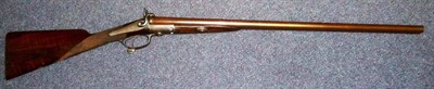 Lot 555 - A 19th Century 12 Bore Side by Side Double Barrel Pinfire Shotgun, with 76cm damascus barrels,...