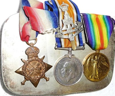 Lot 12 - A First World War Trio, awarded to 14142 PTE.J.BEECHAM. YORK:R., comprising 1914-15 Star,...