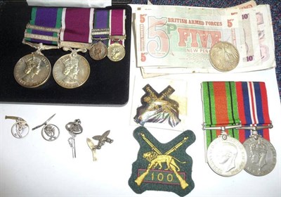Lot 25 - A Pair of Medals, awarded to 23894616 PTE.(later CAPT) P.E.BROOKS RAMC, comprising: General Service