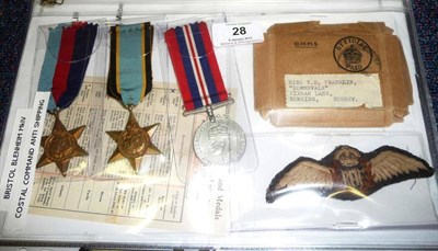 Lot 28 - A Second World War RAF Group of Three Medals, to 33423 Flight Lieutenant Michael Hilton...