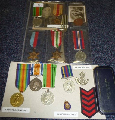 Lot 30 - A First/Second World War Family Group of Four Medals, comprising:- British War Medal and...