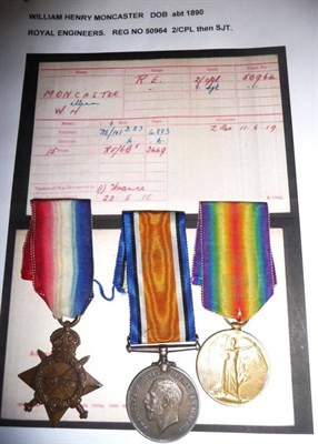 Lot 32 - A Moncaster Family Group of Seven First/Second World War Medals:- a First World War Trio,...