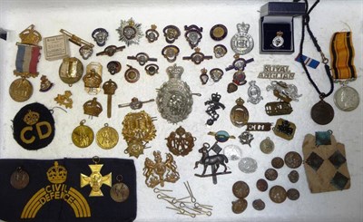 Lot 39 - A Collection of Badges and Militaria, including a Royal Life Saving Society Medal, British...