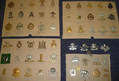 Lot 40 - A Collection of Fifty Nine Regimental Cap Badges, in brass, bi-metal, white metal and anodised,...