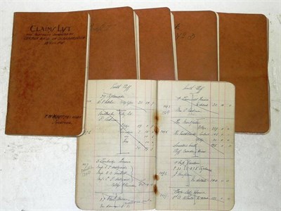 Lot 64 - First World War - Scarborough Interest :- Six Claims List Booklets, relating to property damaged by