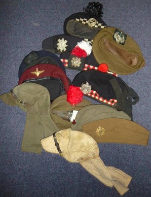 Lot 83 - A Collection of Seven Glengarry Bonnets, most with regimental badges to King's Own Scottish...