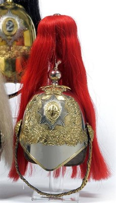 Lot 87 - A Good Post-1953 Blues and Royals Trooper's Helmet, the silvered skull with brass bindings,...