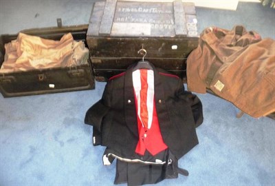 Lot 95 - A Quantity of Uniforms and Kit, contained in two metal trunks and a wood trunk to 371696...