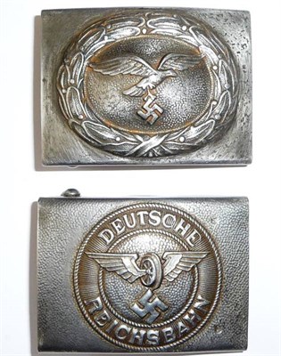 Lot 107 - A German Third Reich Luftwaffe Aluminium Belt Buckle, second pattern, with beehive type maker's...