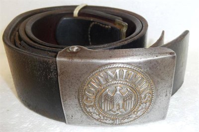 Lot 110 - A German Third Reich Army NCO's Steel Buckle, the back stamped with maker's mark of SC below a...