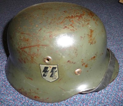 Lot 117 - A German Third Reich M35 Double Decal Helmet to the 2nd SS Panzer Division, (Germania...