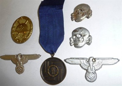 Lot 121 - Six German Third Reich Copy Badges:- an SS 8 Year Long Service Medal; a Wound Badge, Gold...